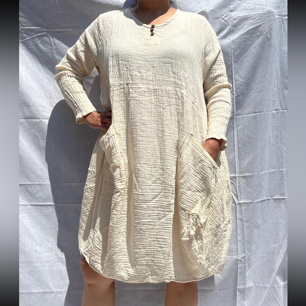 Organic Cotton Dress NWOT Free size p2p 21-27”